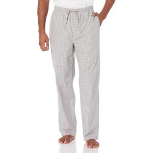 imageAmazon Essentials Mens StraightFit Woven Pajama Pant with PocketsGrey Plaid