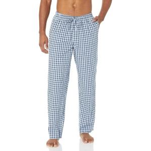 imageAmazon Essentials Mens StraightFit Woven Pajama Pant with PocketsLight Blue White Plaid