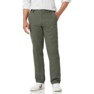 imageAmazon Essentials Mens StraightFit WrinkleResistant FlatFront Chino PantDark Olive