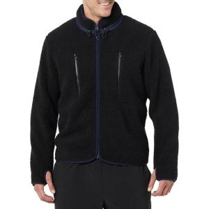 imageAmazon Essentials Mens Teddy Fleece FullZip Mock Neck Jacket with Chest PocketsBlack
