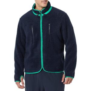 imageAmazon Essentials Mens Teddy Fleece FullZip Mock Neck Jacket with Chest PocketsDark Navy