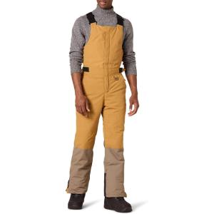 imageAmazon Essentials Mens WaterResistant Insulated Snow Bib OverallGold Light Brown Color Block