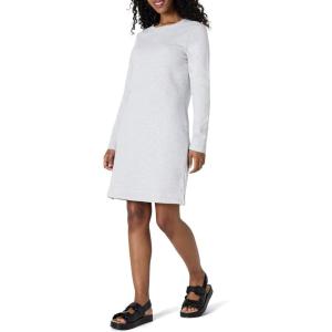 imageAmazon Essentials Womens Crewneck LongSleeve Fleece AboveTheKnee DressLight Grey Heather