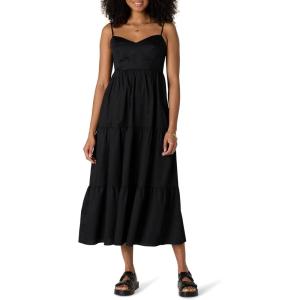 imageAmazon Essentials Womens Fit and Flare Empire Waisted Cotton Sateen Tiered Maxi DressBlack