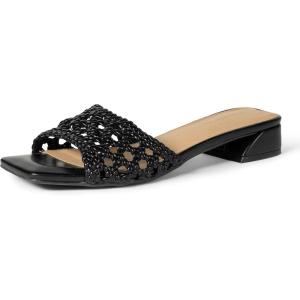 imageAmazon Essentials Womens Mini Heel Mule SandalsBlack Cane Weave