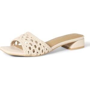 imageAmazon Essentials Womens Mini Heel Mule SandalsCream Cane Weave