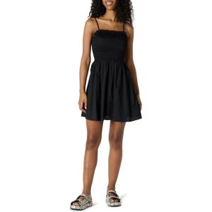 imageAmazon Essentials Womens RegularFit Cotton Sateen Smocked Bodice Short DressBlack