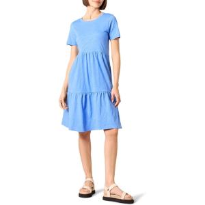 imageAmazon Essentials Womens ShortSleeve Crewneck Tiered DressBlue