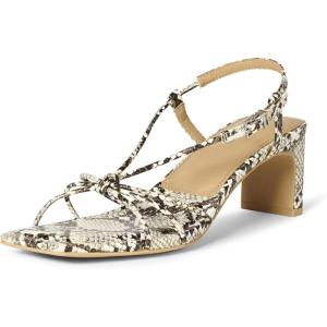 imageAmazon Essentials Womens Strappy Block Heel SandalsGrey Faux Snakeskin
