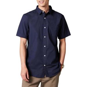 imageAmazon Essentials mens Shortsleeve Regularfit Stretch Poplin ShirtNavy