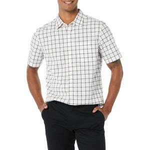 imageAmazon Essentials mens Shortsleeve Regularfit Stretch Poplin ShirtPink White Buffalo Plaid