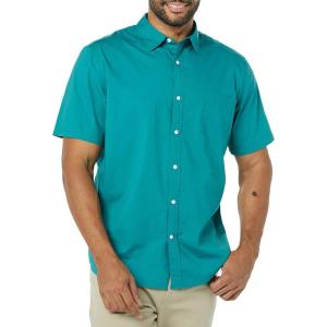 imageAmazon Essentials mens Shortsleeve Regularfit Stretch Poplin ShirtTeal Blue