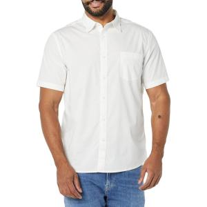 imageAmazon Essentials mens Shortsleeve Regularfit Stretch Poplin ShirtWhite