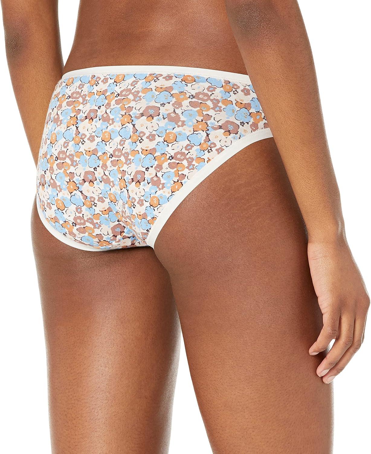 imageAmazon Essentials Womens Cotton Bikini Brief Underwear Available in Plus Size MultipacksMulticolorDitsy FloralDotsFloral