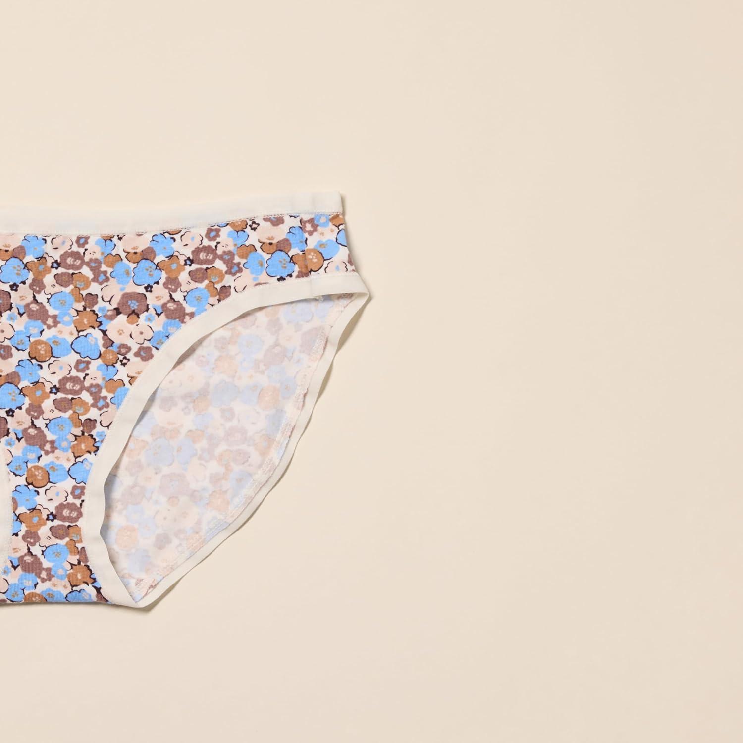 imageAmazon Essentials Womens Cotton Bikini Brief Underwear Available in Plus Size MultipacksMulticolorDitsy FloralDotsFloral