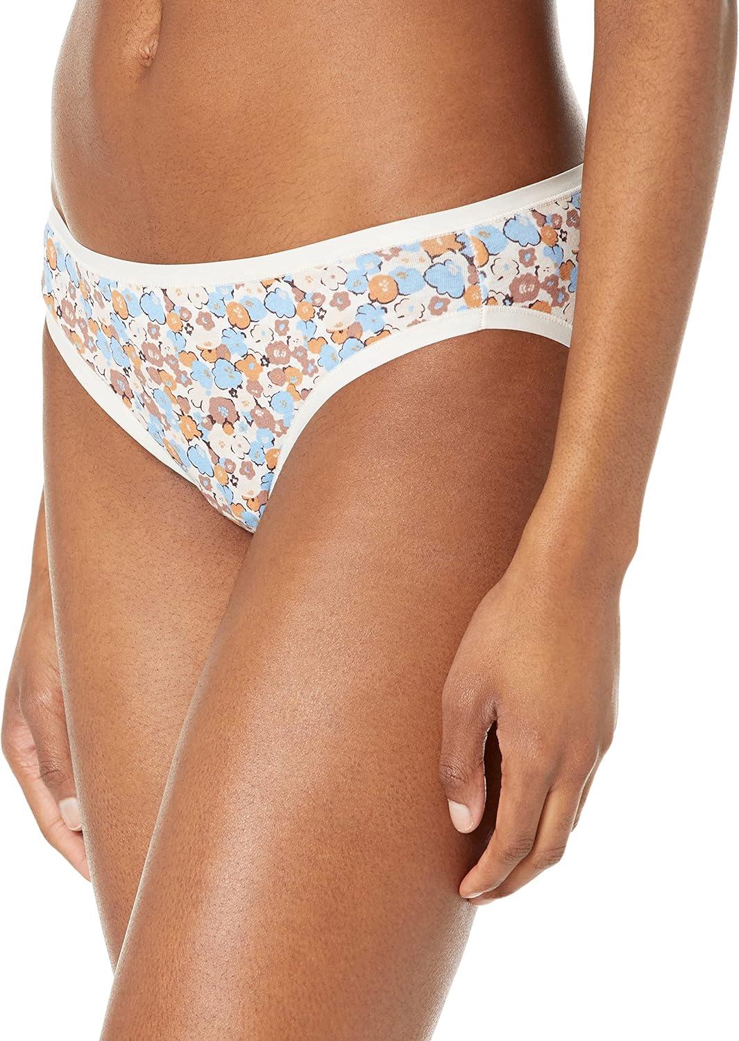 imageAmazon Essentials Womens Cotton Bikini Brief Underwear Available in Plus Size MultipacksMulticolorDitsy FloralDotsFloral