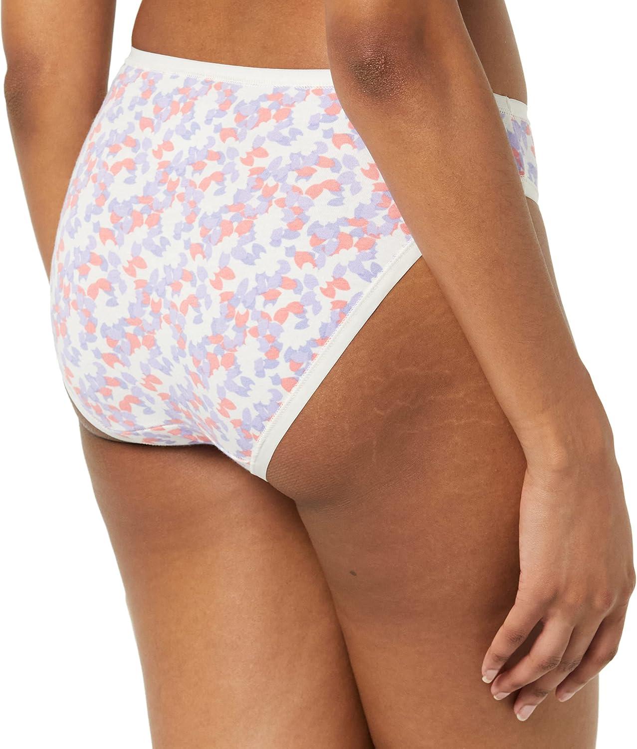 imageAmazon Essentials Womens Cotton High Leg Brief Underwear Available in Plus Size Breathable MultipacksCheckedDitsy FloralFloralMulticolor