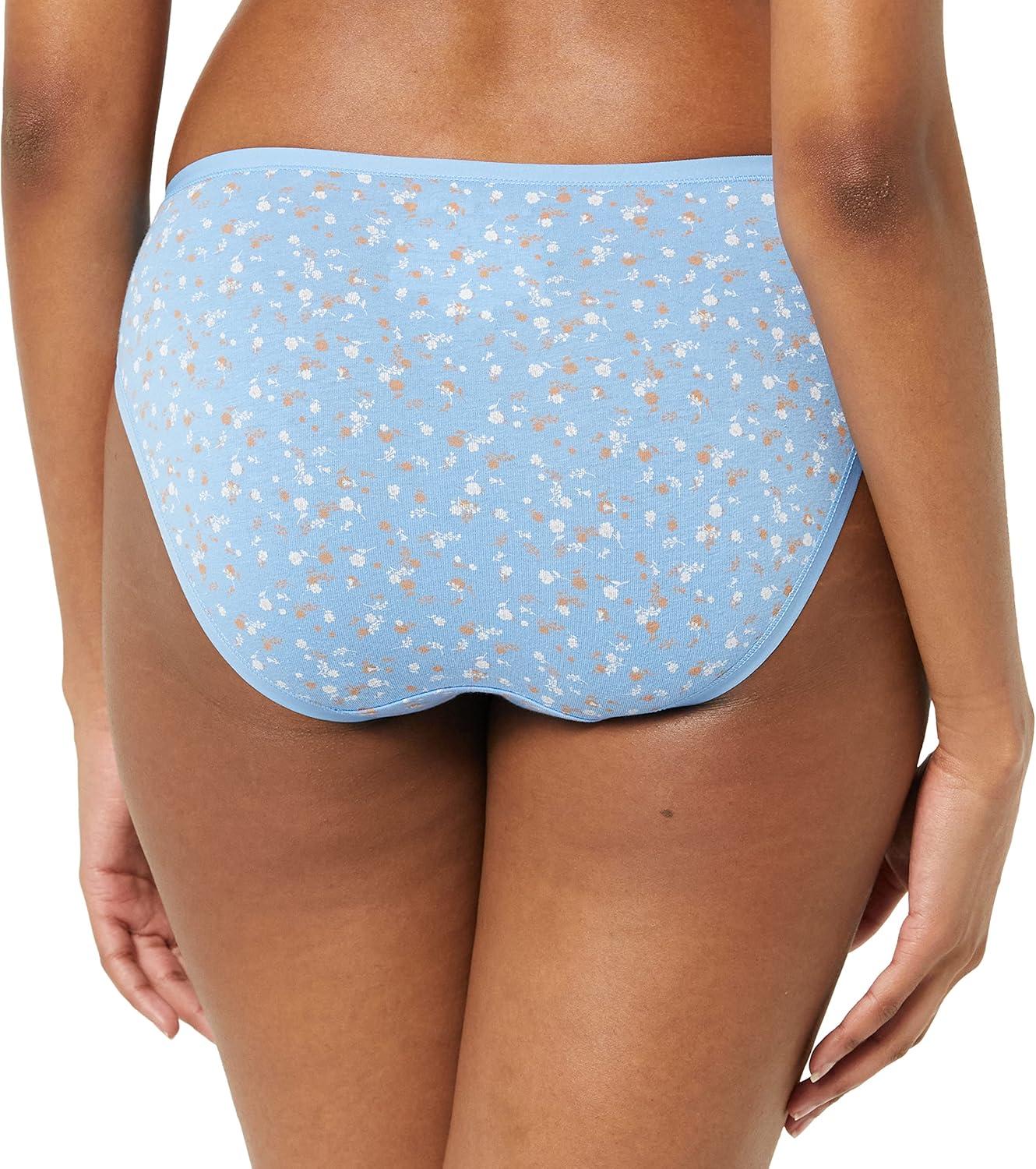 imageAmazon Essentials Womens Cotton High Leg Brief Underwear Available in Plus Size Breathable MultipacksMulticolorDitsy FloralDotsFloral