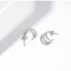 imageAmazon Essentials 14K Gold or Rhodium Plated Split HoopsRhodium