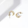 imageAmazon Essentials 14K Gold or Rhodium Plated Split HoopsYellow Gold