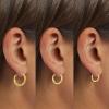 imageAmazon Essentials 14K Gold or Sterling Silver Plated Hoop SetYellow Gold