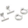 imageAmazon Essentials 14K Gold or Sterling Silver Stud ampamp Hoop SetSilver