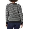 imageAmazon Essentials Crewneck Sweater for Women SoftTouchBlack Charcoal White Stripe