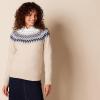 imageAmazon Essentials Crewneck Sweater for Women SoftTouchBlue Taupe Heather White Fair Isle