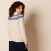 imageAmazon Essentials Crewneck Sweater for Women SoftTouchBlue Taupe Heather White Fair Isle