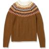 imageAmazon Essentials Crewneck Sweater for Women SoftTouchMedium Brown Fair Isle