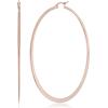 imageAmazon Essentials Gold Plated or Stainless Steel Flattened Hoop Earrings previously Amazon CollectionRose Gold