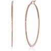 imageAmazon Essentials Gold Plated or Stainless Steel Flattened Hoop Earrings previously Amazon CollectionRose Gold