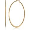 imageAmazon Essentials Gold Plated or Stainless Steel Flattened Hoop Earrings previously Amazon CollectionYellow Gold