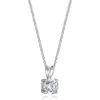 imageAmazon Essentials Plated Sterling Silver Cubic Zirconia Round Cut Solitaire Pendant Necklace 18quot previously Amazon CollectionPlatinum