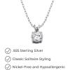 imageAmazon Essentials Plated Sterling Silver Cubic Zirconia Round Cut Solitaire Pendant Necklace 18quot previously Amazon CollectionPlatinum