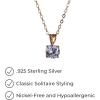 imageAmazon Essentials Plated Sterling Silver Cubic Zirconia Round Cut Solitaire Pendant Necklace 18quot previously Amazon CollectionYellow Gold