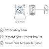 imageAmazon Essentials Plated Sterling Silver Cubic Zirconia Stud Earrings Round ampamp PrincessWhitePlatinum