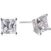 imageAmazon Essentials Plated Sterling Silver Cubic Zirconia Stud Earrings Round ampamp PrincessWhitePlatinum