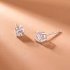 imageAmazon Essentials Plated Sterling Silver Cubic Zirconia Stud Earrings Round ampamp PrincessWhitePlatinum