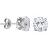 imageAmazon Essentials Plated Sterling Silver Cubic Zirconia Stud Earrings Round ampamp PrincessWhitePlatinum