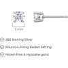 imageAmazon Essentials Plated Sterling Silver Cubic Zirconia Stud Earrings Round ampamp PrincessWhitePlatinum