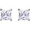 imageAmazon Essentials Plated Sterling Silver Cubic Zirconia Stud Earrings Round ampamp PrincessWhitePlatinum