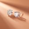 imageAmazon Essentials Plated Sterling Silver Cubic Zirconia Stud Earrings Round ampamp PrincessWhitePlatinum