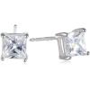 imageAmazon Essentials Plated Sterling Silver Cubic Zirconia Stud Earrings Round ampamp PrincessWhitePlatinum