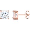 imageAmazon Essentials Plated Sterling Silver Cubic Zirconia Stud Earrings Round ampamp PrincessWhiteRose Gold