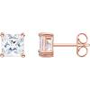 imageAmazon Essentials Plated Sterling Silver Cubic Zirconia Stud Earrings Round ampamp PrincessWhiteRose Gold