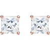imageAmazon Essentials Plated Sterling Silver Cubic Zirconia Stud Earrings Round ampamp PrincessWhiteRose Gold