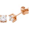 imageAmazon Essentials Plated Sterling Silver Cubic Zirconia Stud Earrings Round ampamp PrincessWhiteRose Gold