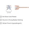 imageAmazon Essentials Plated Sterling Silver Cubic Zirconia Stud Earrings Round ampamp PrincessWhiteRose Gold