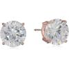 imageAmazon Essentials Plated Sterling Silver Cubic Zirconia Stud Earrings Round ampamp PrincessWhiteRose Gold